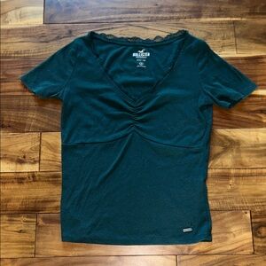 Hollister Y2K Women's Dark Green Lace Top